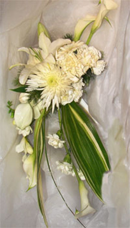 White cascading bouquet