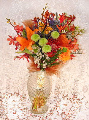 Multi coloured bridal bouquet