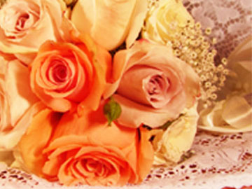 Peaches & Orange Wedding Flowers 